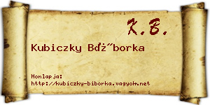 Kubiczky Bíborka névjegykártya